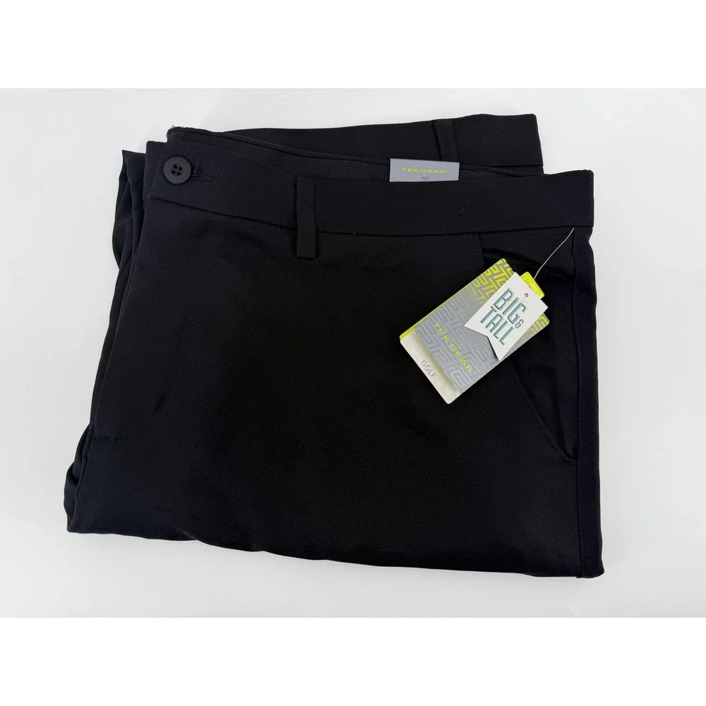 Tek Gear Mens‎ Big & Tall Golf Woven Pants Mineral Black 50x32 NEW